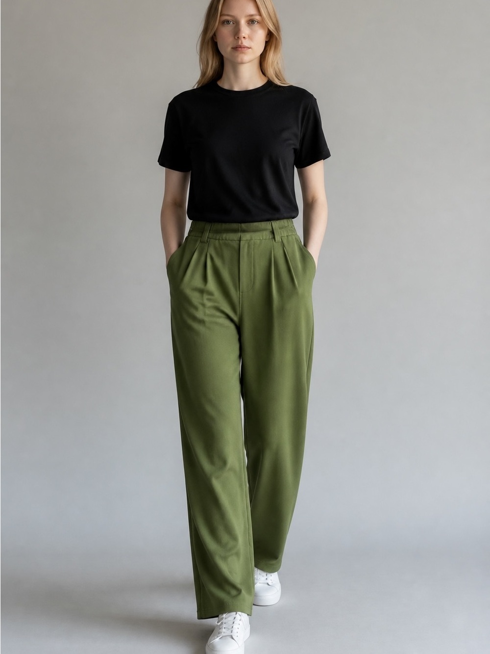 Halara Green High Waist Wide Leg Regular Small